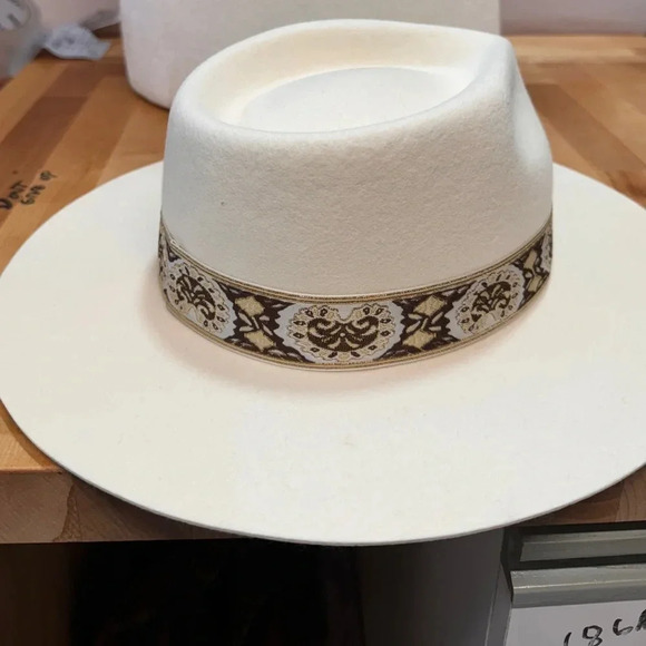 Lack Of Color White Hat with Black and Gold Band main image 5